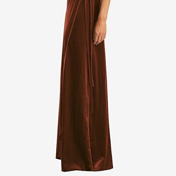 After Six 1538...Velvet Wrap Maxi Dress with Pockets...Auburn Moon...Sz XXL - Picture 6 of 7